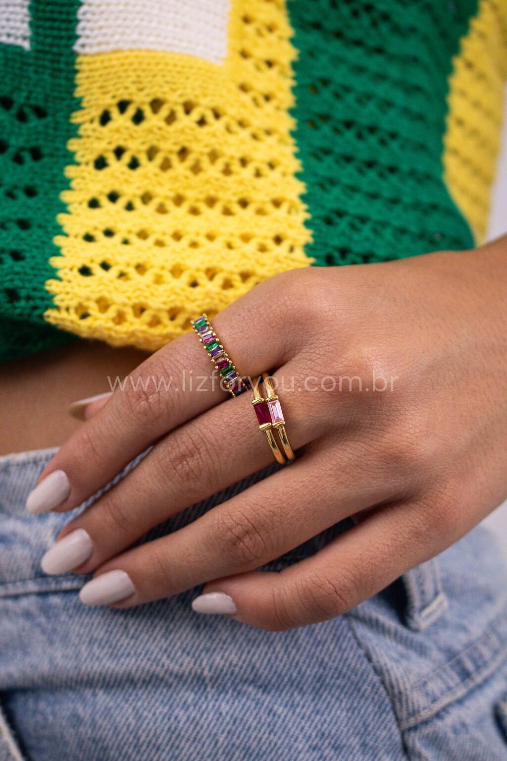 Anel Baguete Colors