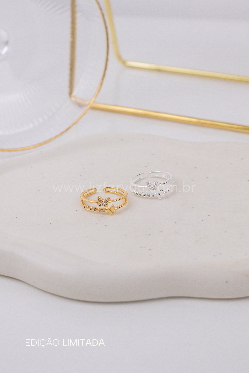 Anel Regulável Borboletas