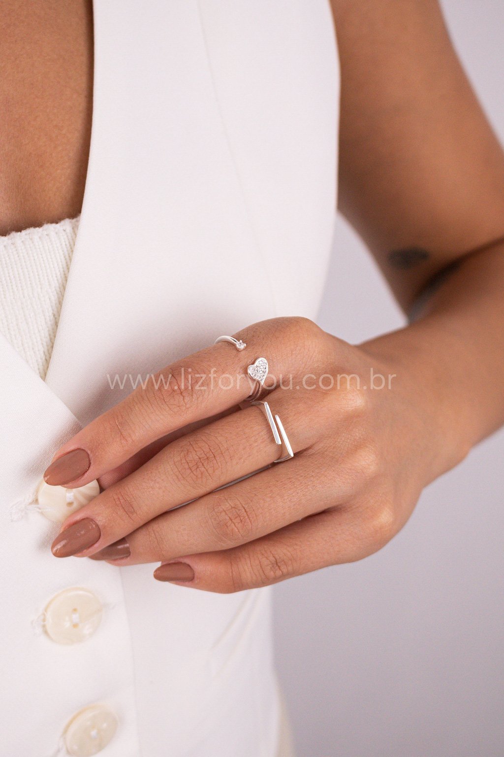Anel Regulável Shine Heart