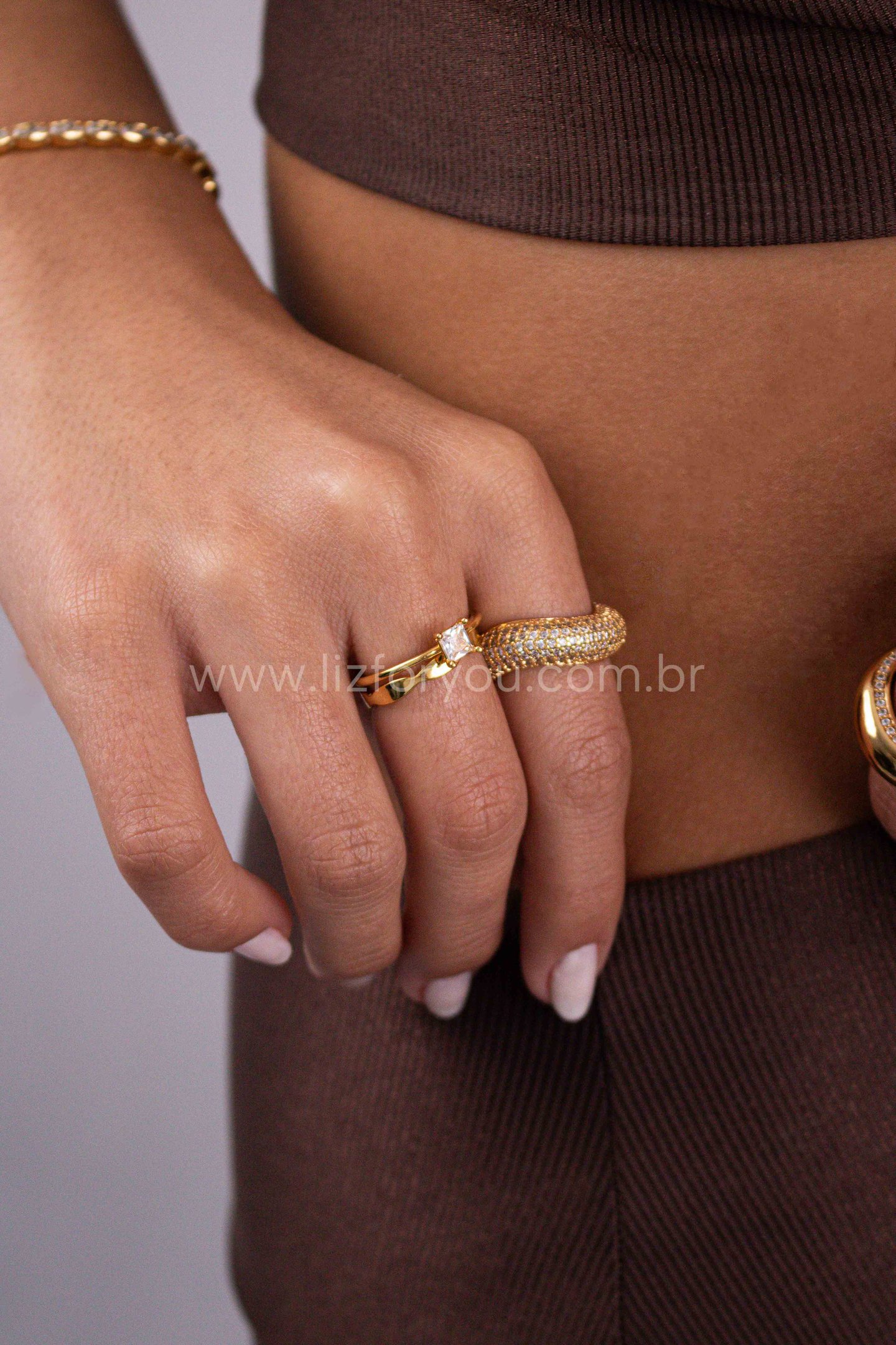 Anel Regulável Wave Bold Shine