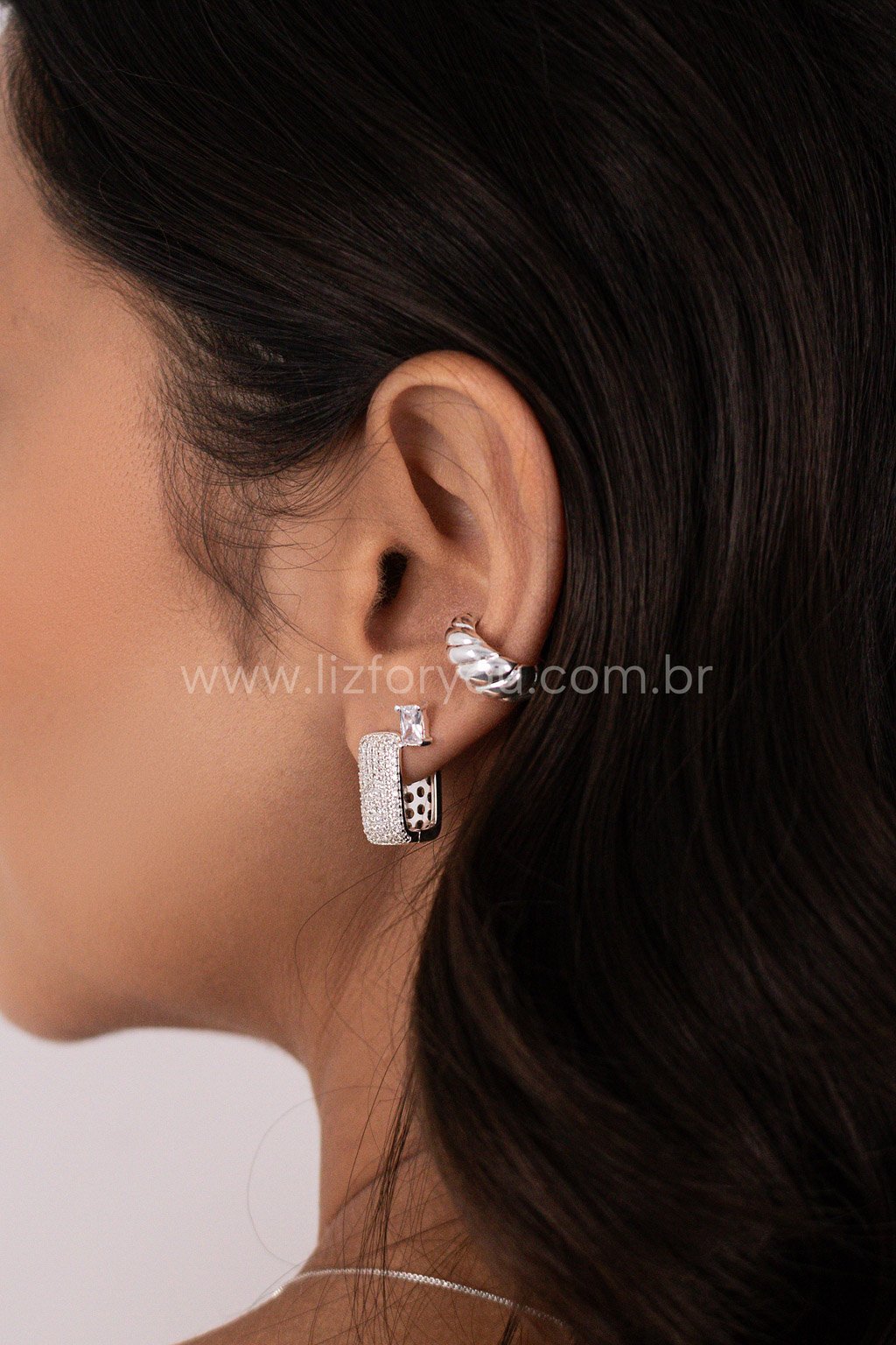 Brinco Argola Jasmine Cravejado