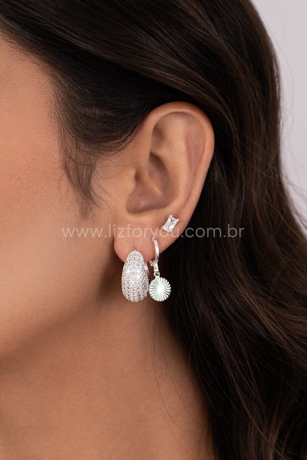 Brinco Argola Mila Cravejado 