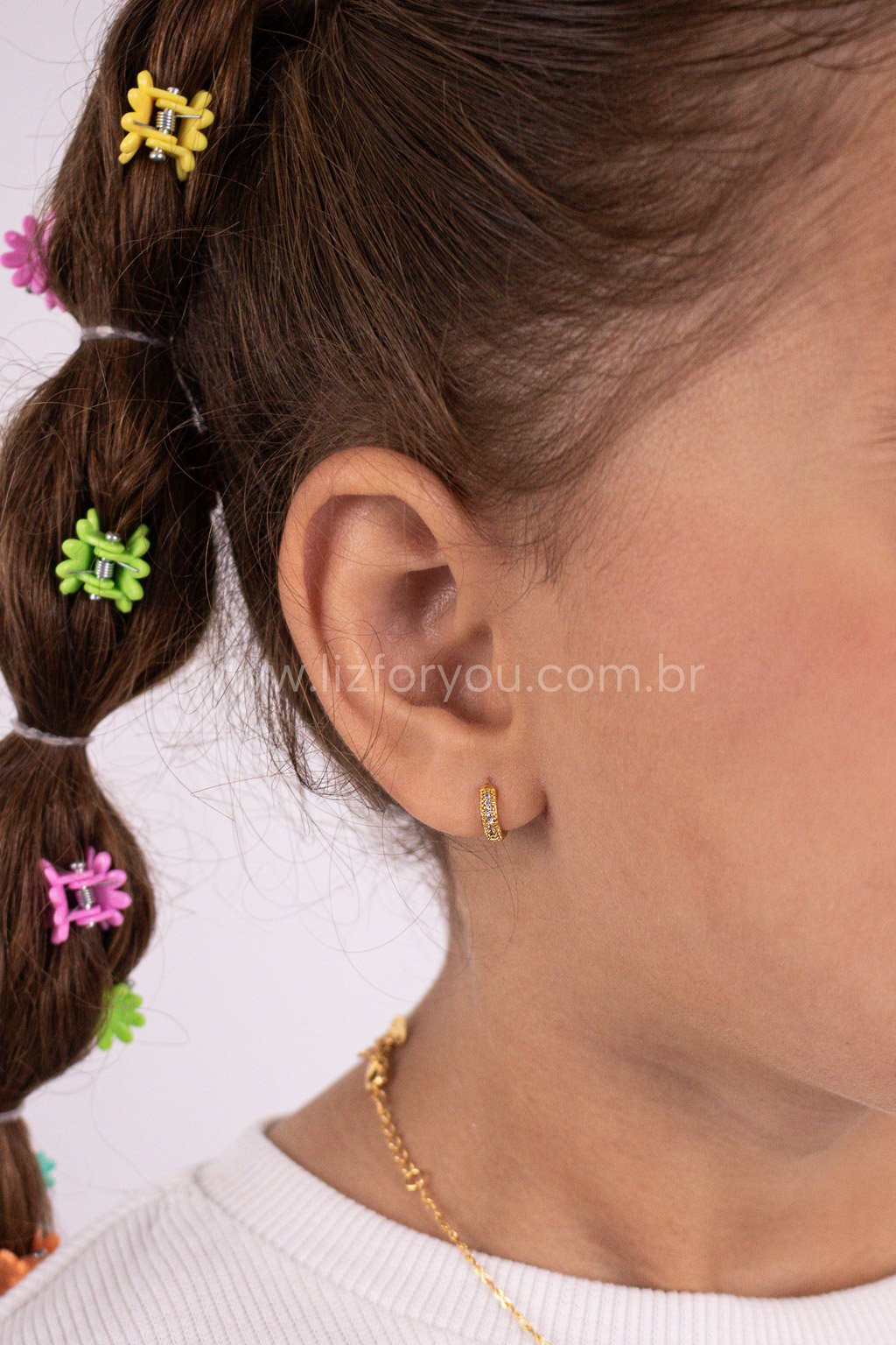Brinco Argolinha Alice Infantil 