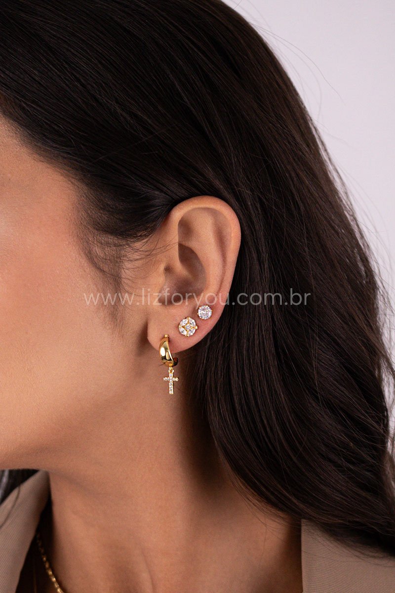 Brinco Argolinha Cruz