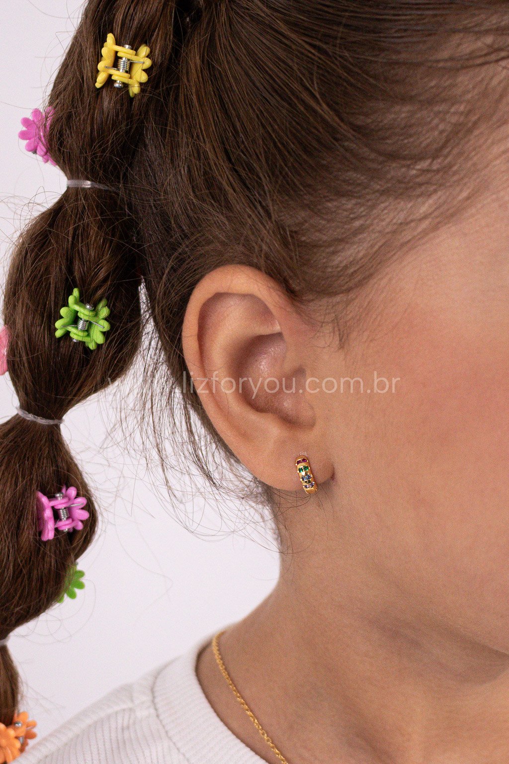 Brinco Argolinha Multicor Infantil 