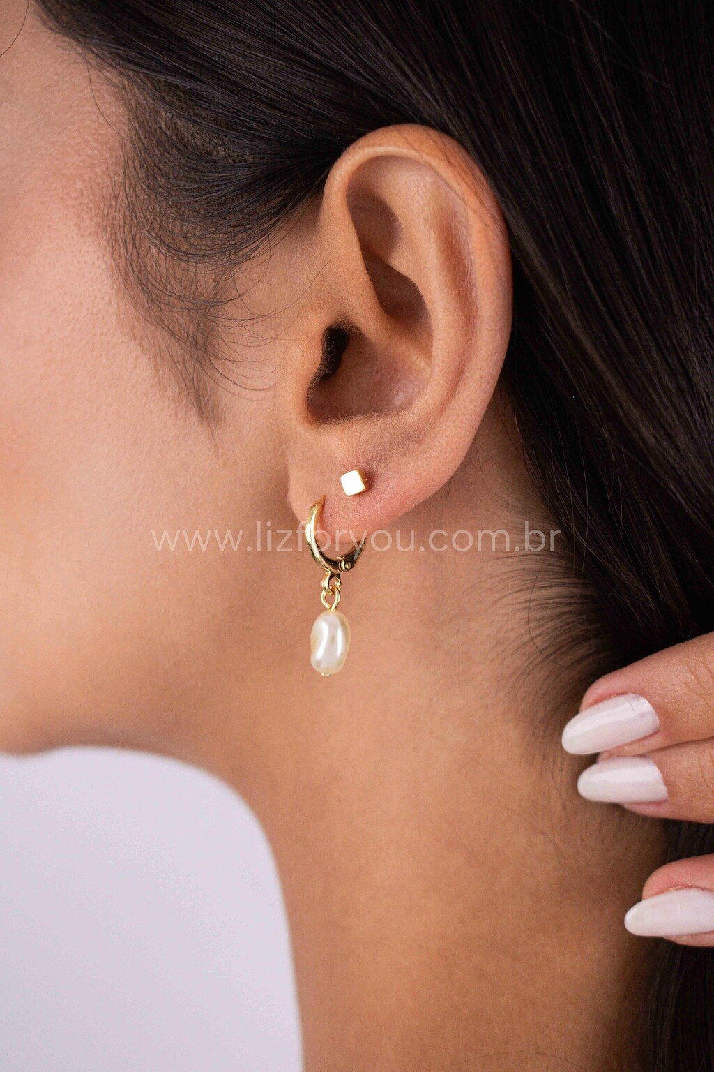 Brinco Argolinha Pérola