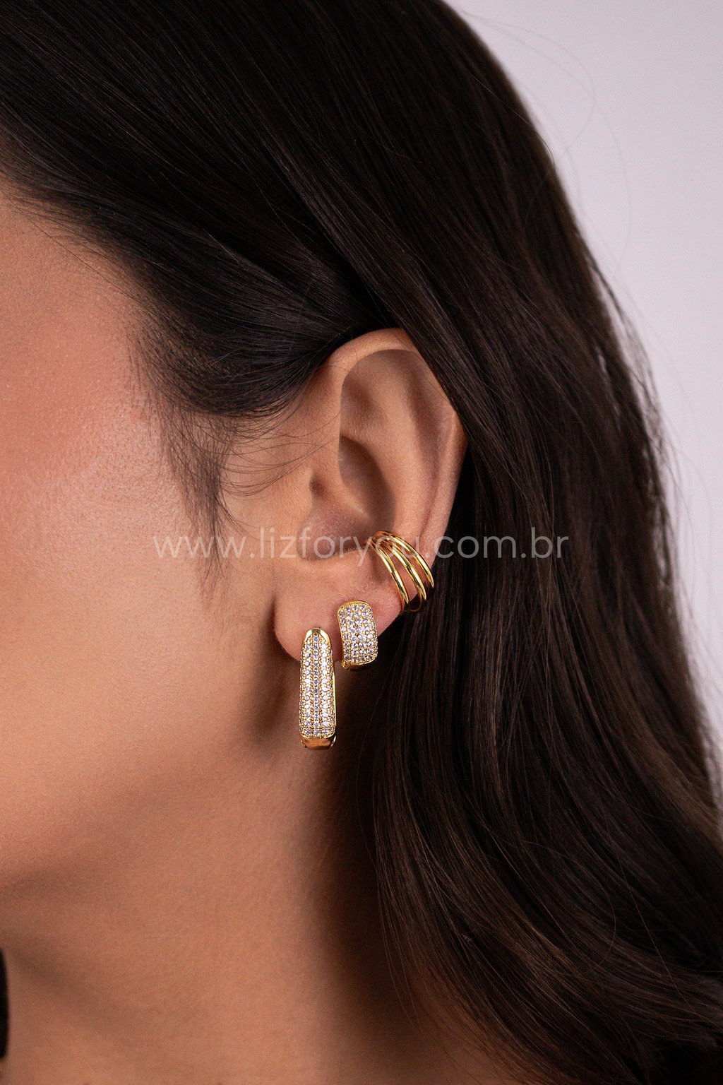 Brinco Argolinha Sara Cravejado 