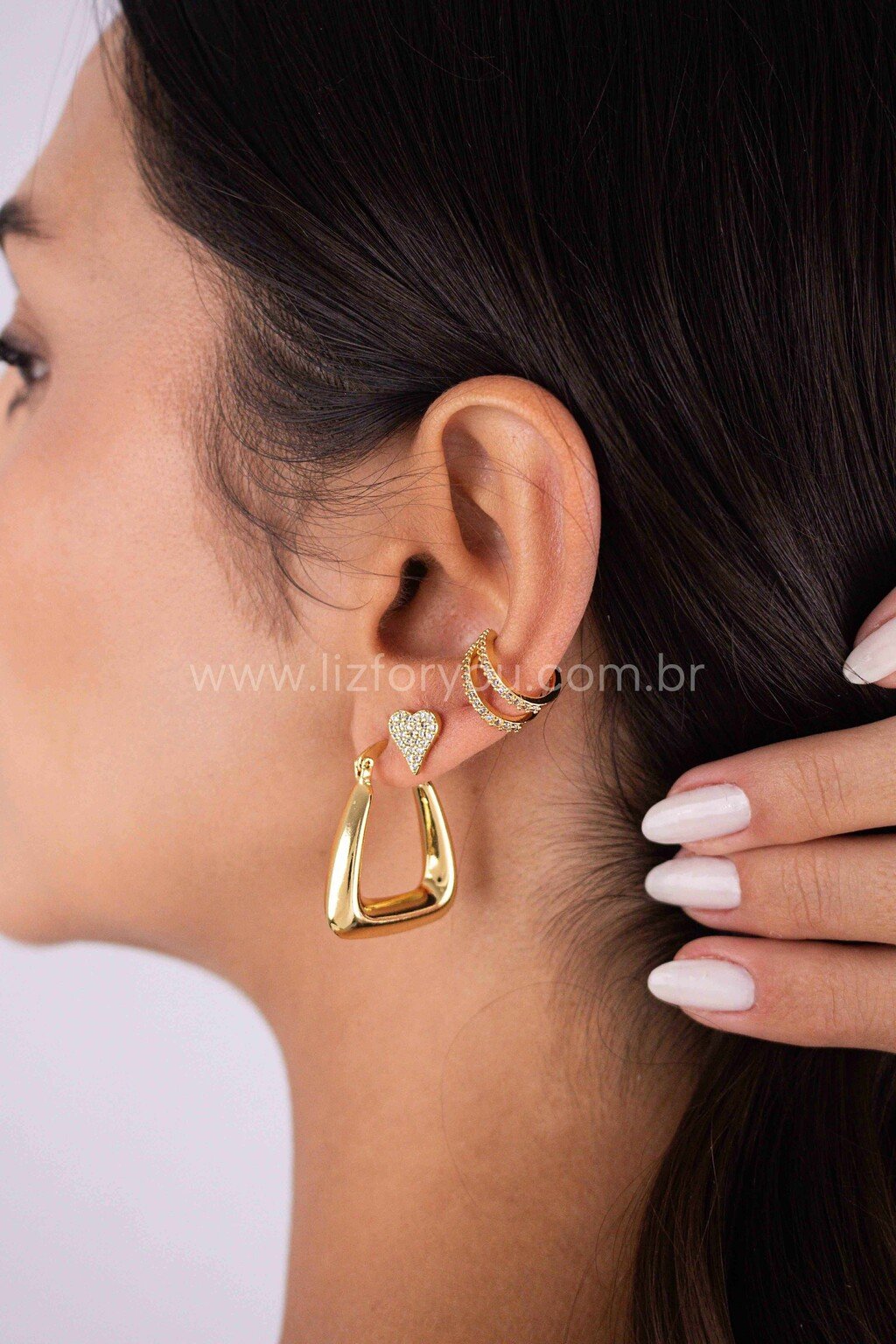 Brinco Coração Lila