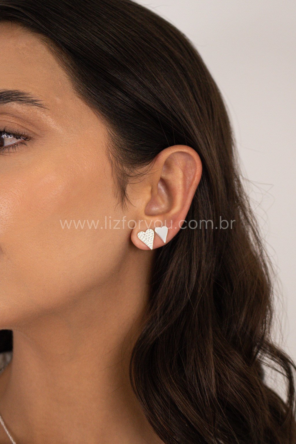 Brinco Duo Coração Camila