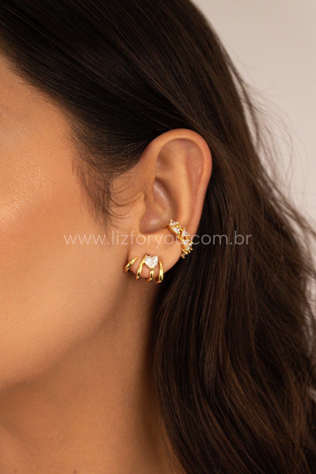 Brinco Ear Hook Cristal 