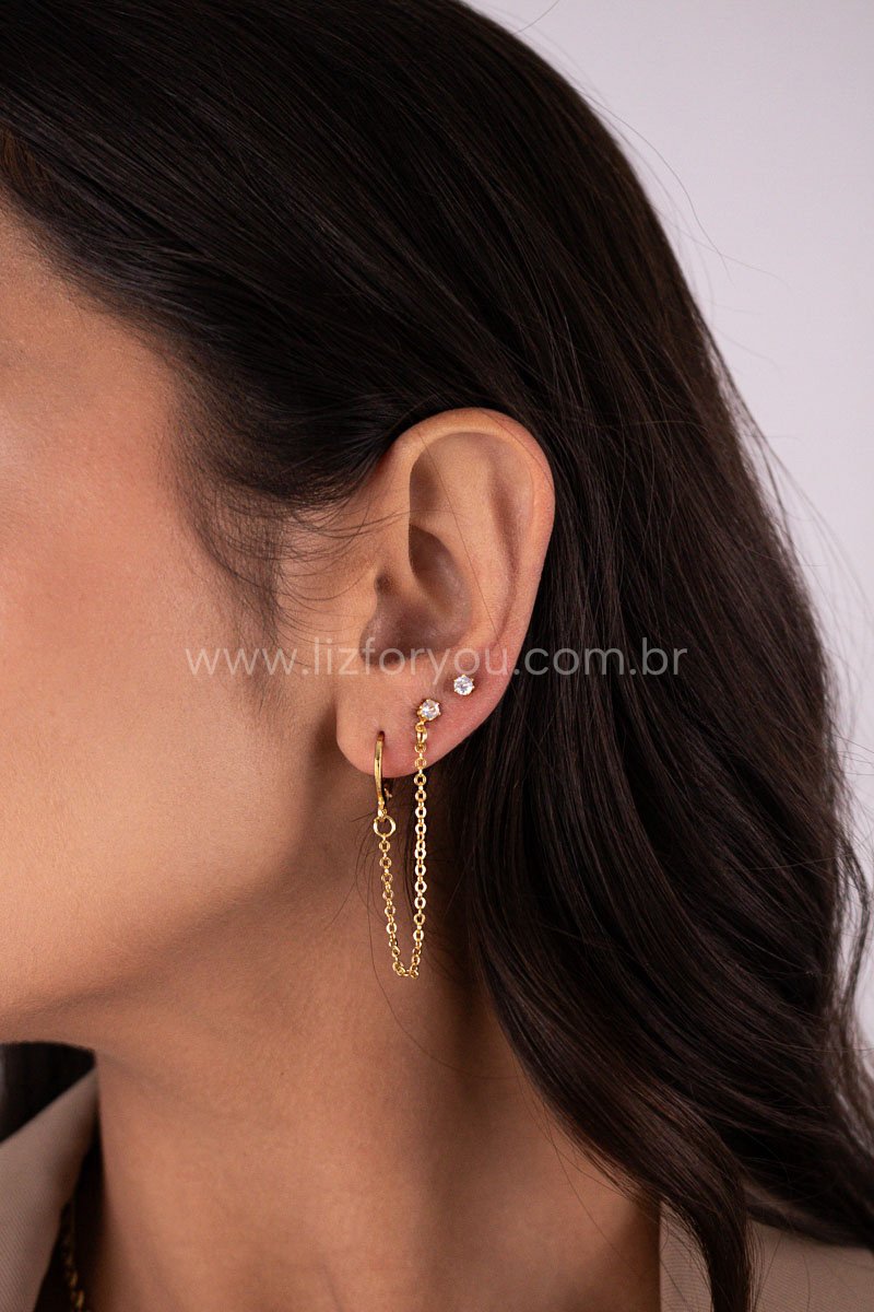 Brinco Ear Line Ponto de Luz