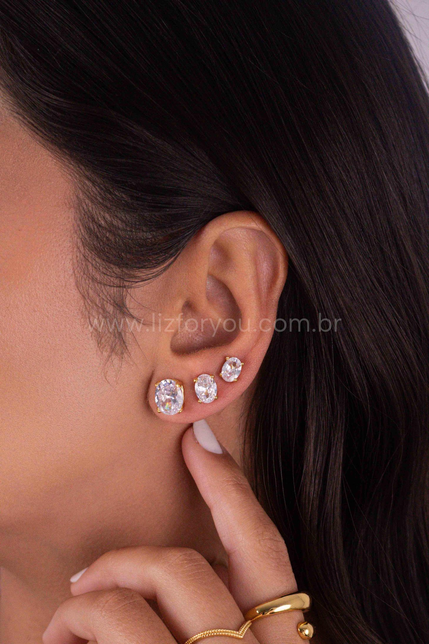 Brinco Ponto de Luz Oval - 8mm