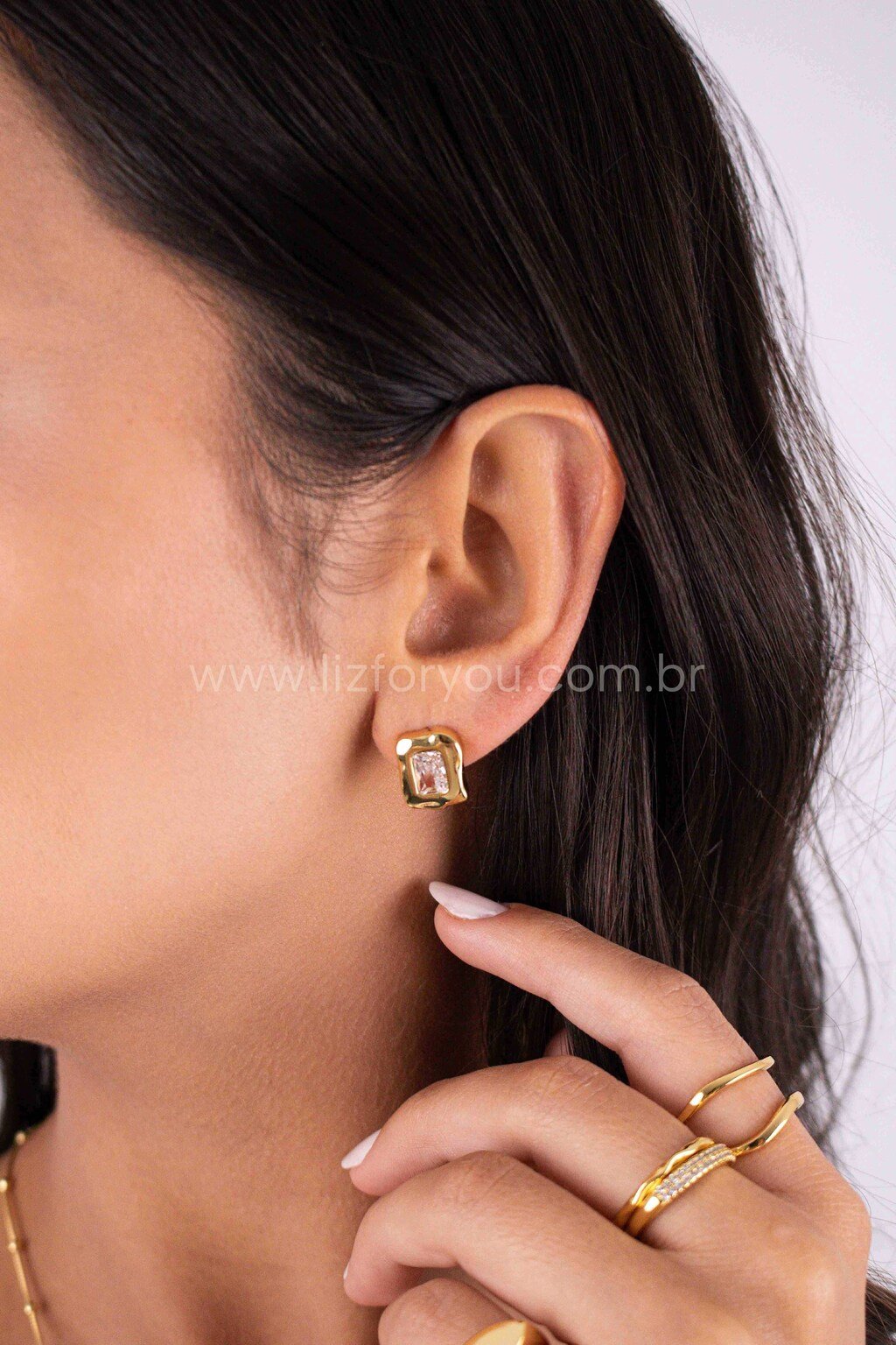 Brinco Retangular Lia