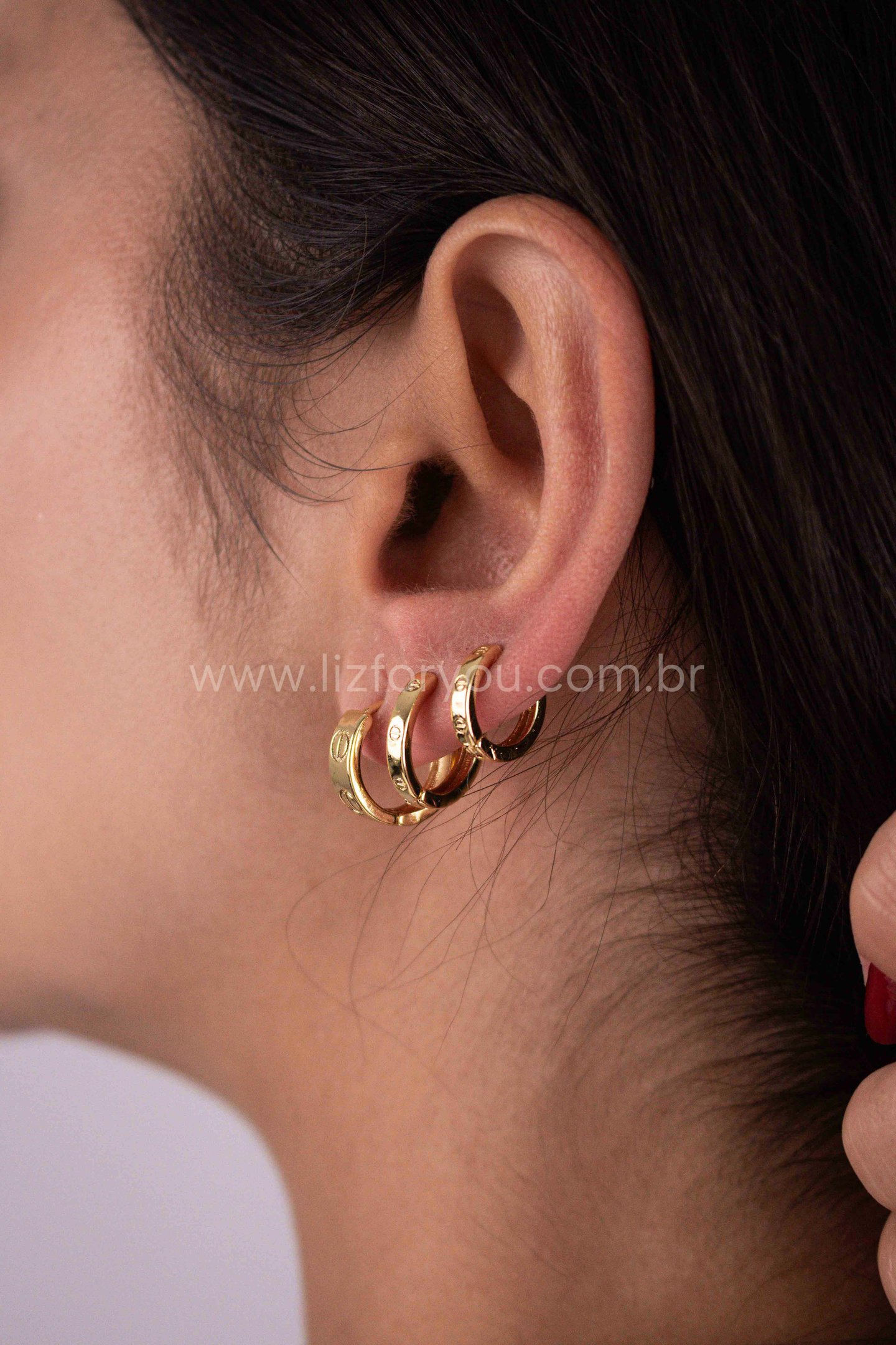 Brinco Trio Argolinhas Carti