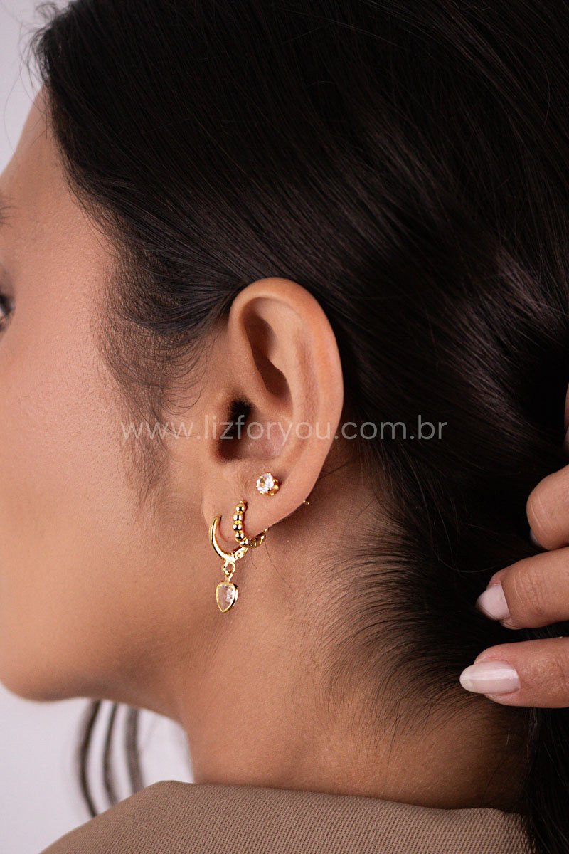 Brinco Trio Argolinhas Love
