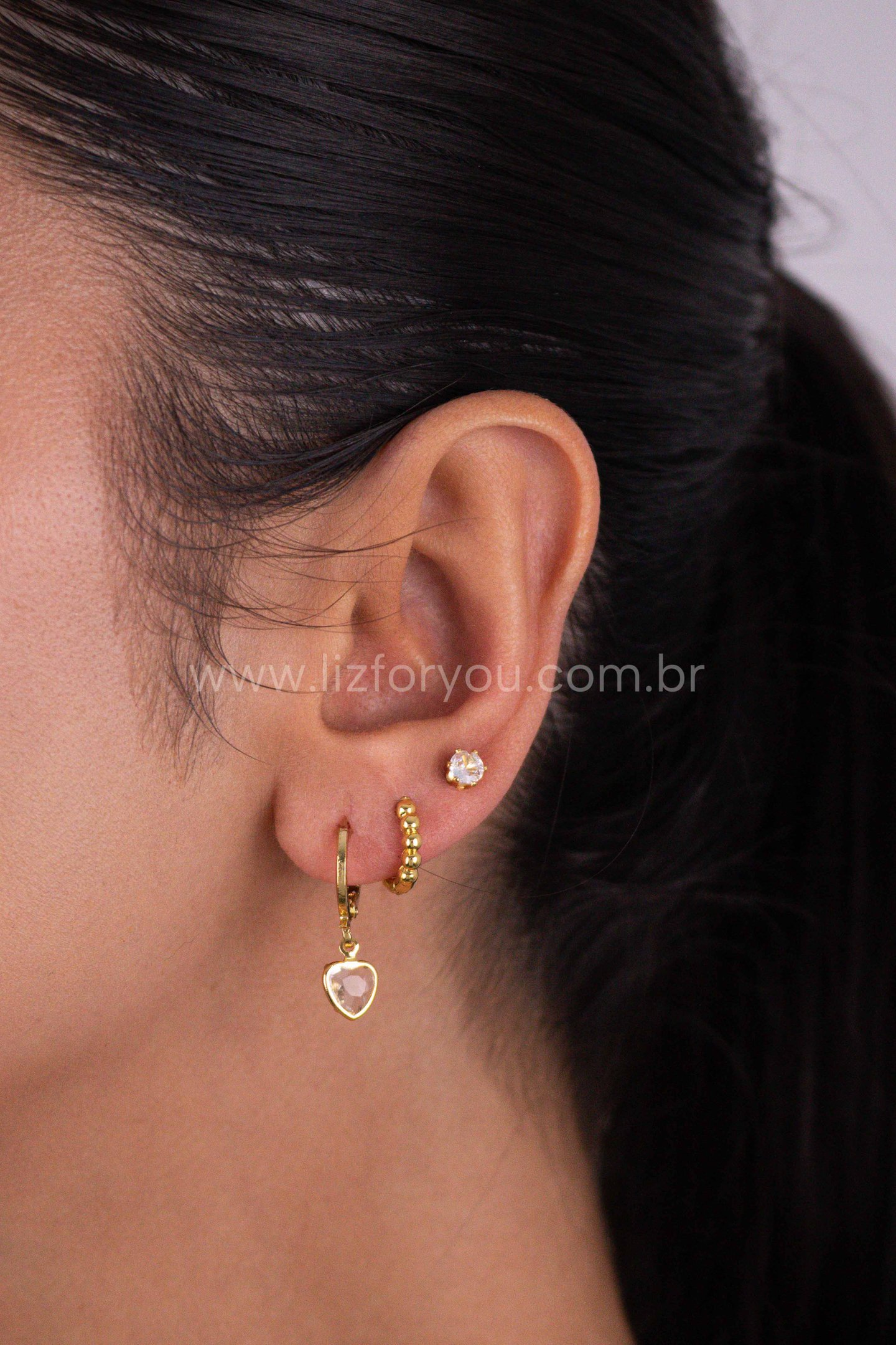 Brinco Trio Argolinhas Love