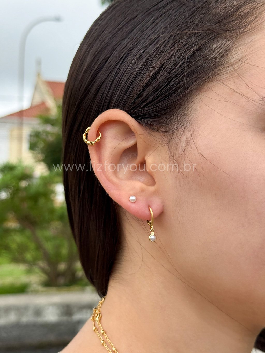 Brinco Trio Argolinhas Mel 