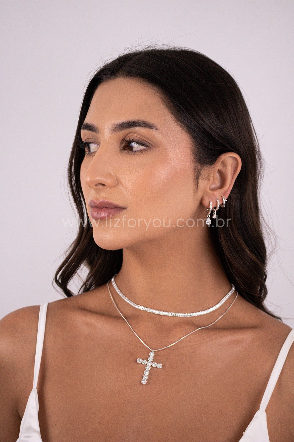 Brinco Trio Argolinhas Ponto de Luz