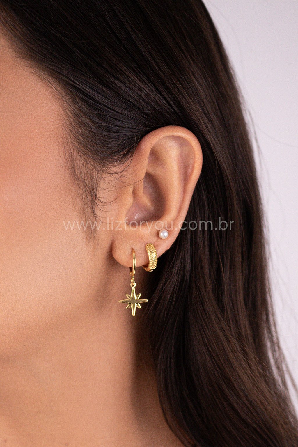 Brinco Trio Argolinhas Star 