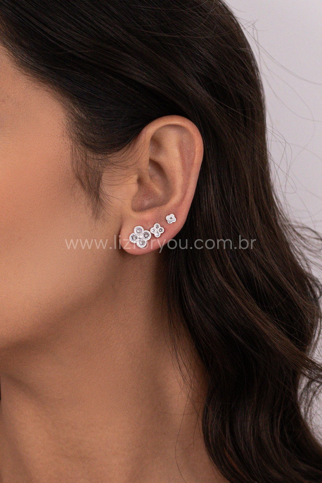 Brinco Trio Trevo Shine 