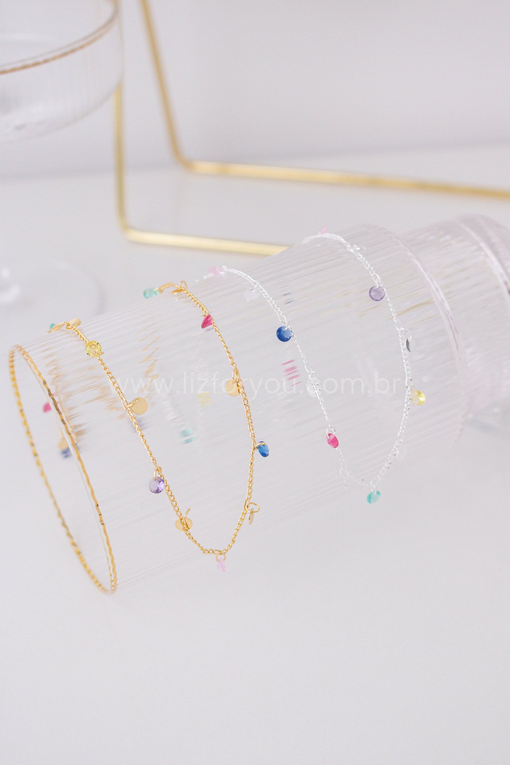 Choker Mini Cristais Coloridos