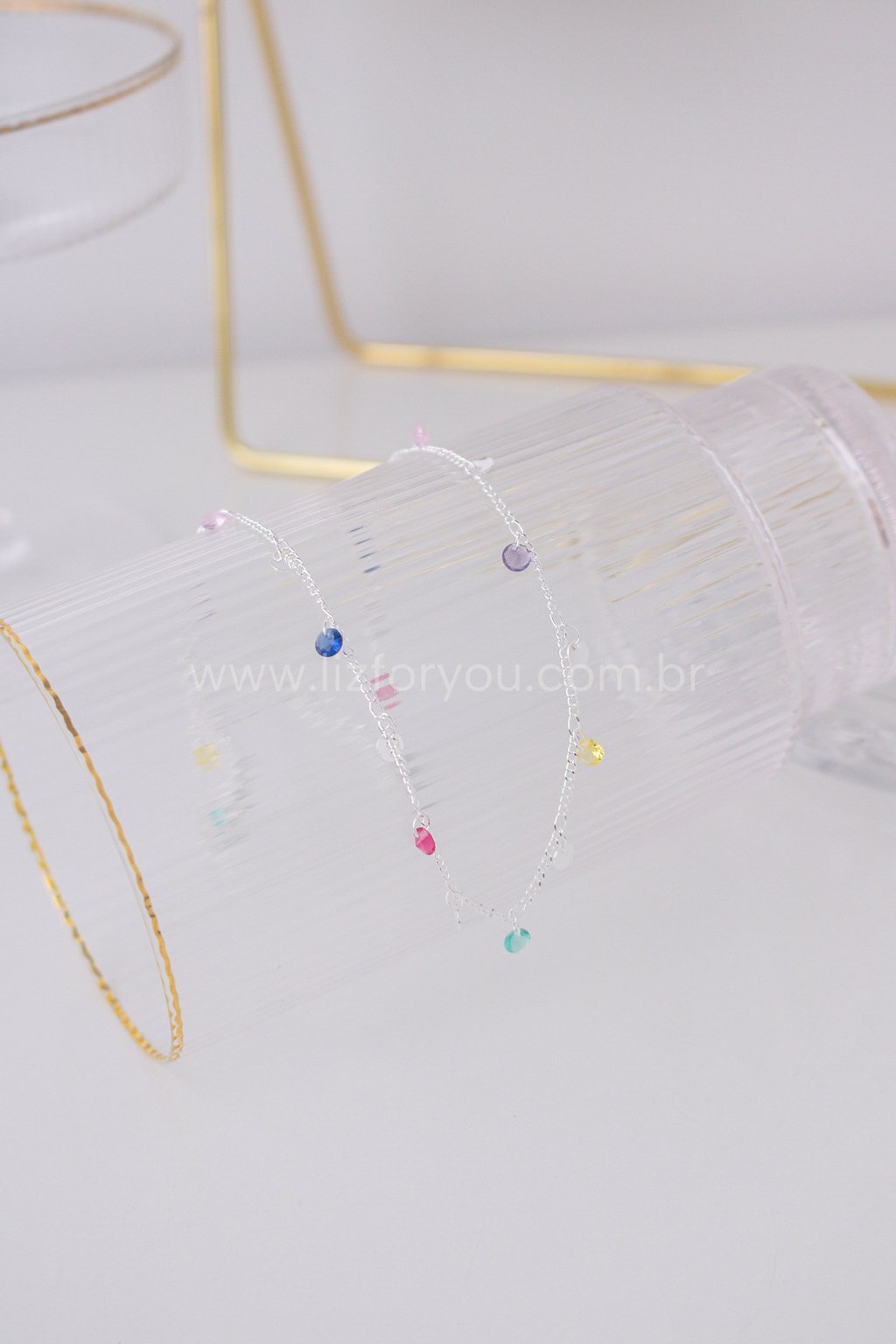 Choker Mini Cristais Coloridos