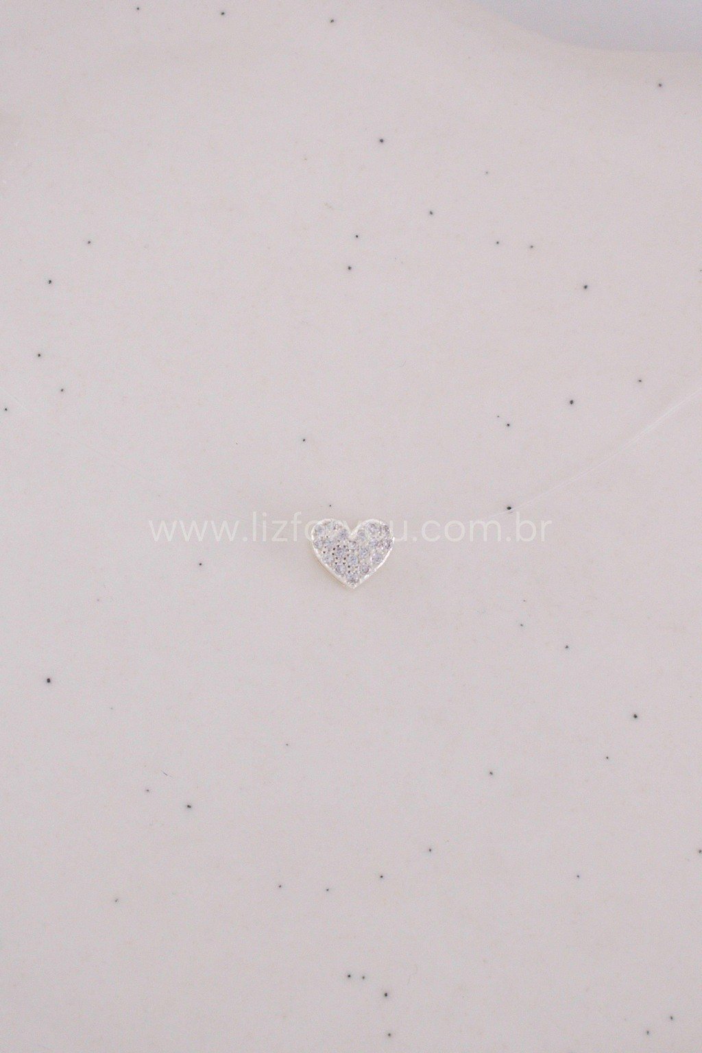 Choker Nylon Coração Cravejado