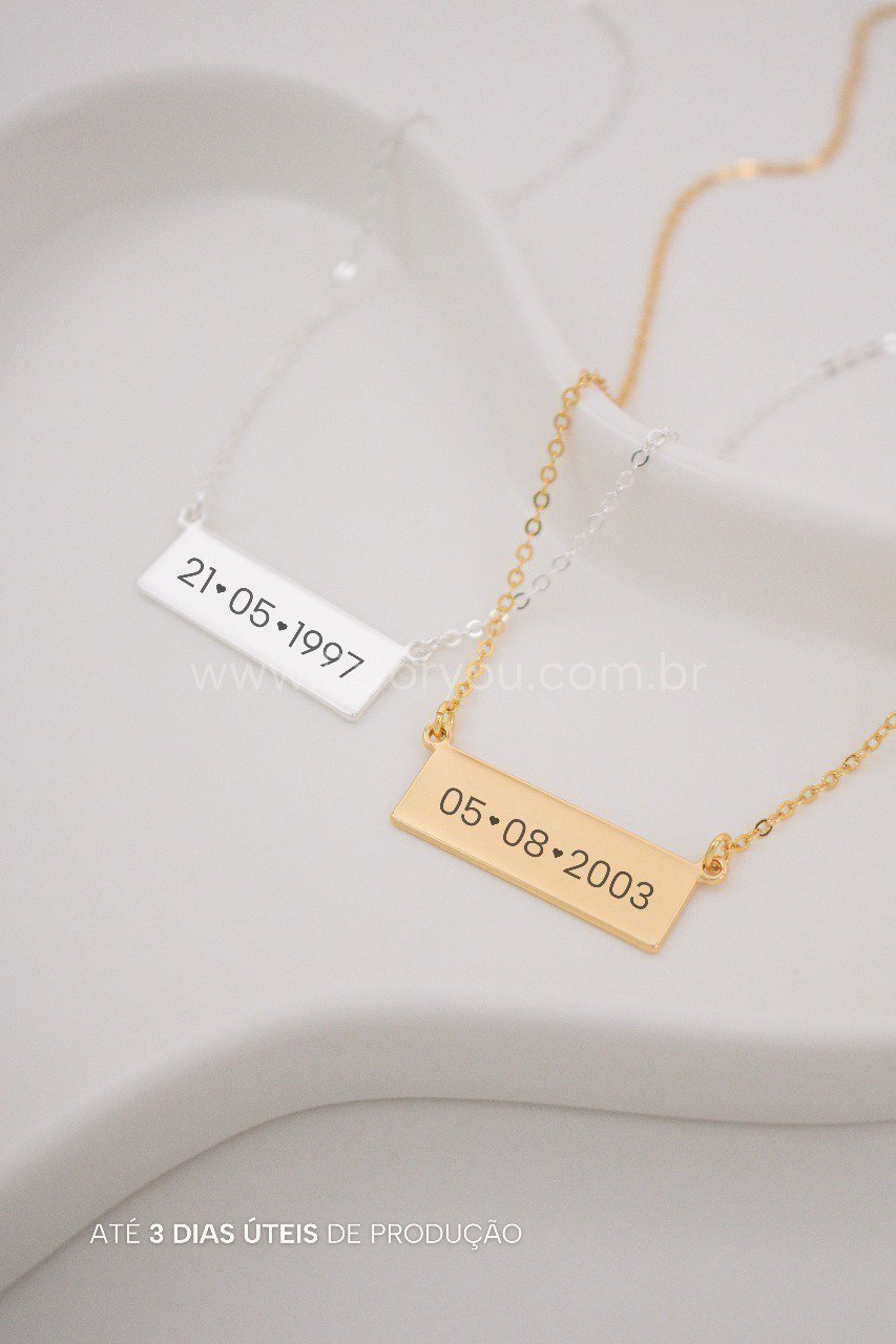 Colar 2 Argolas Personalizável Data
