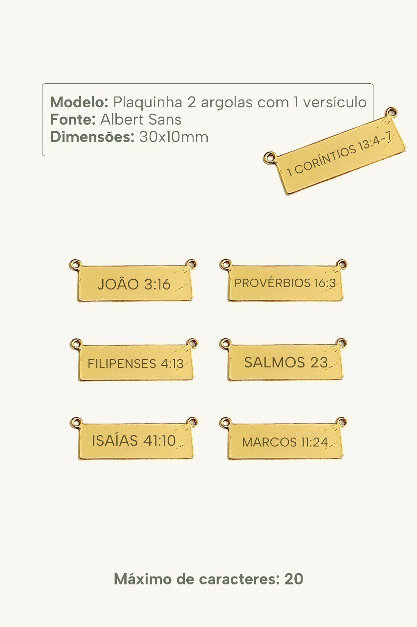 Colar 2 Argolas Personalizável Versículo