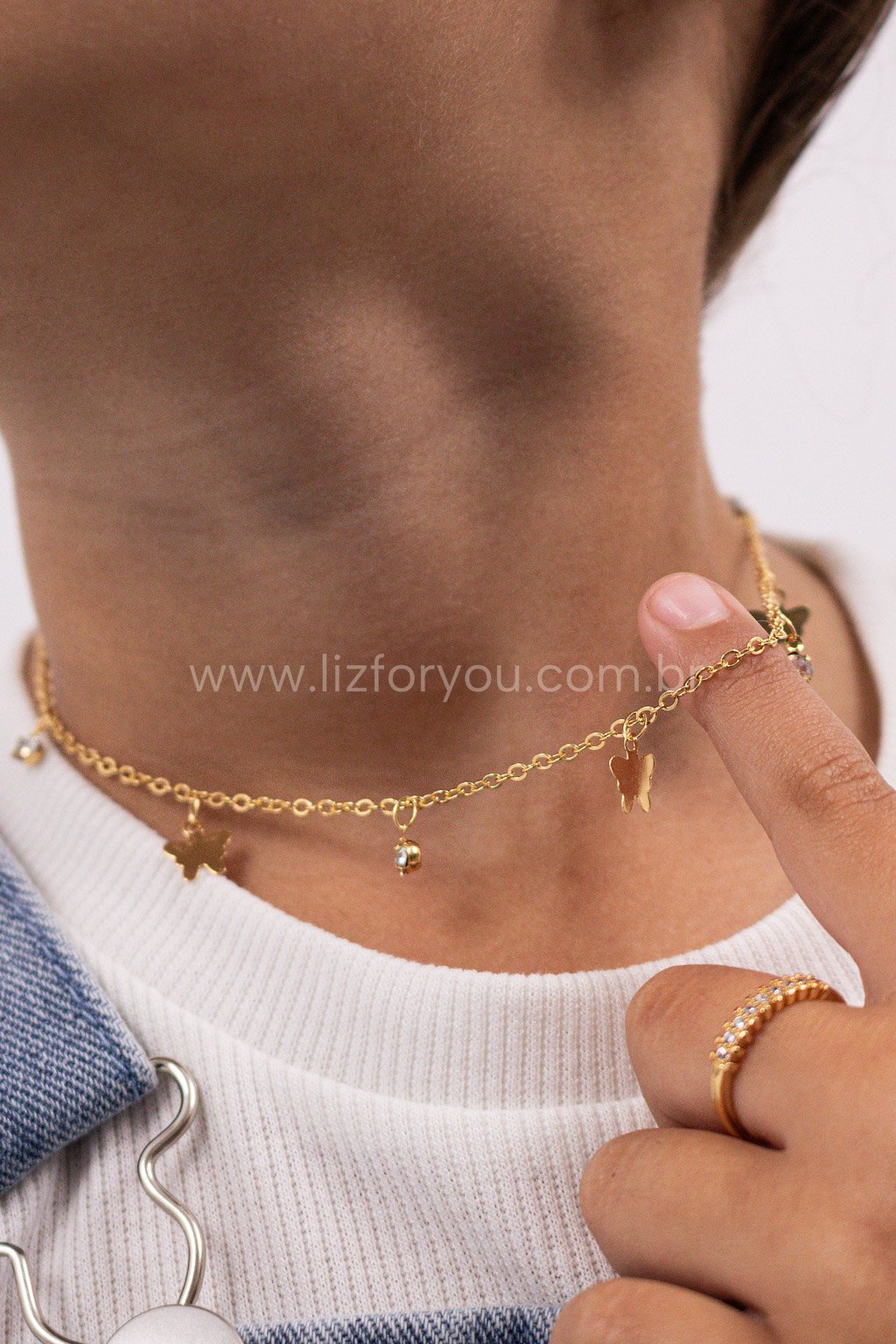 Colar Borboleta Luz Infantil 
