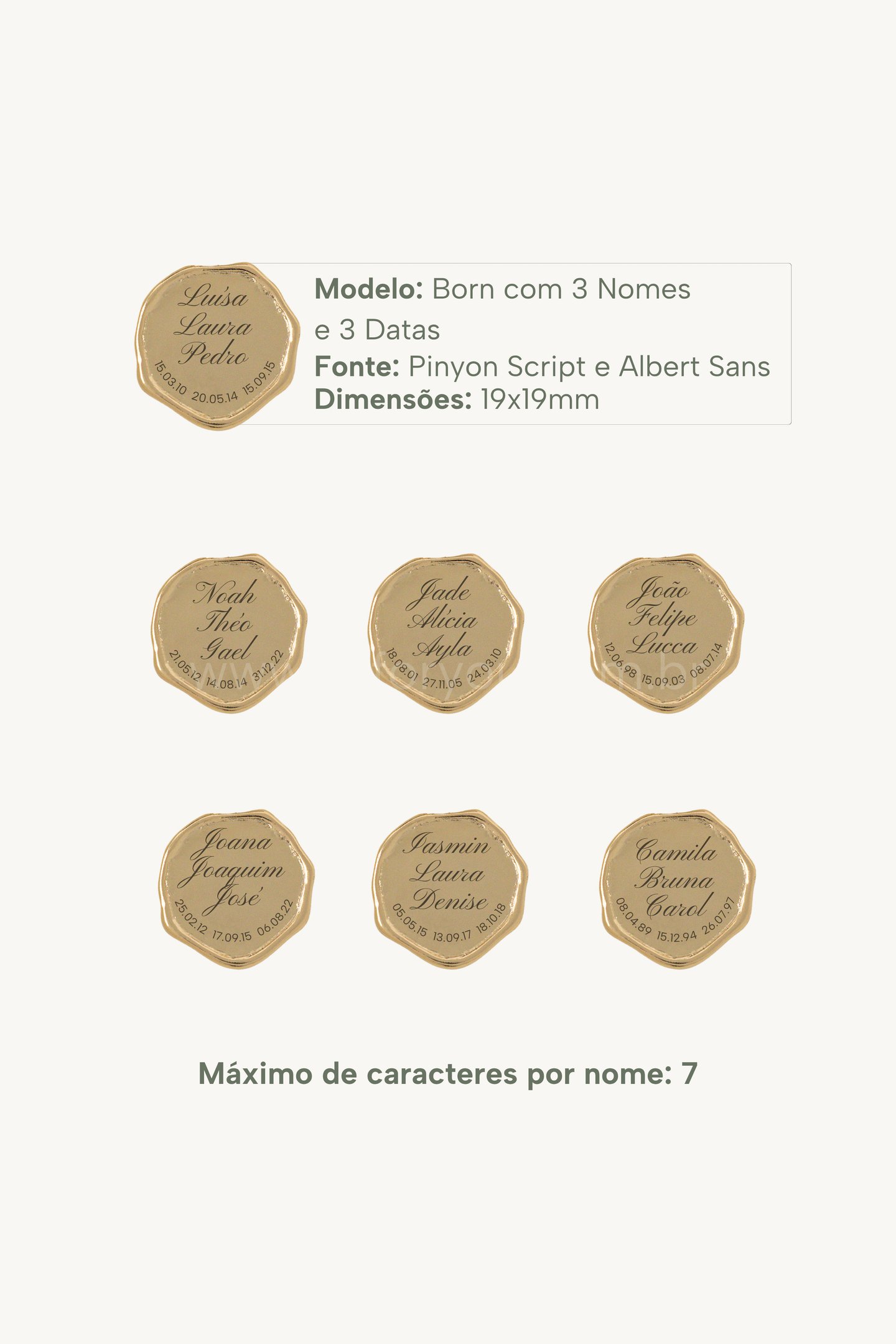 Colar Born Personalizável - 3 Nomes
