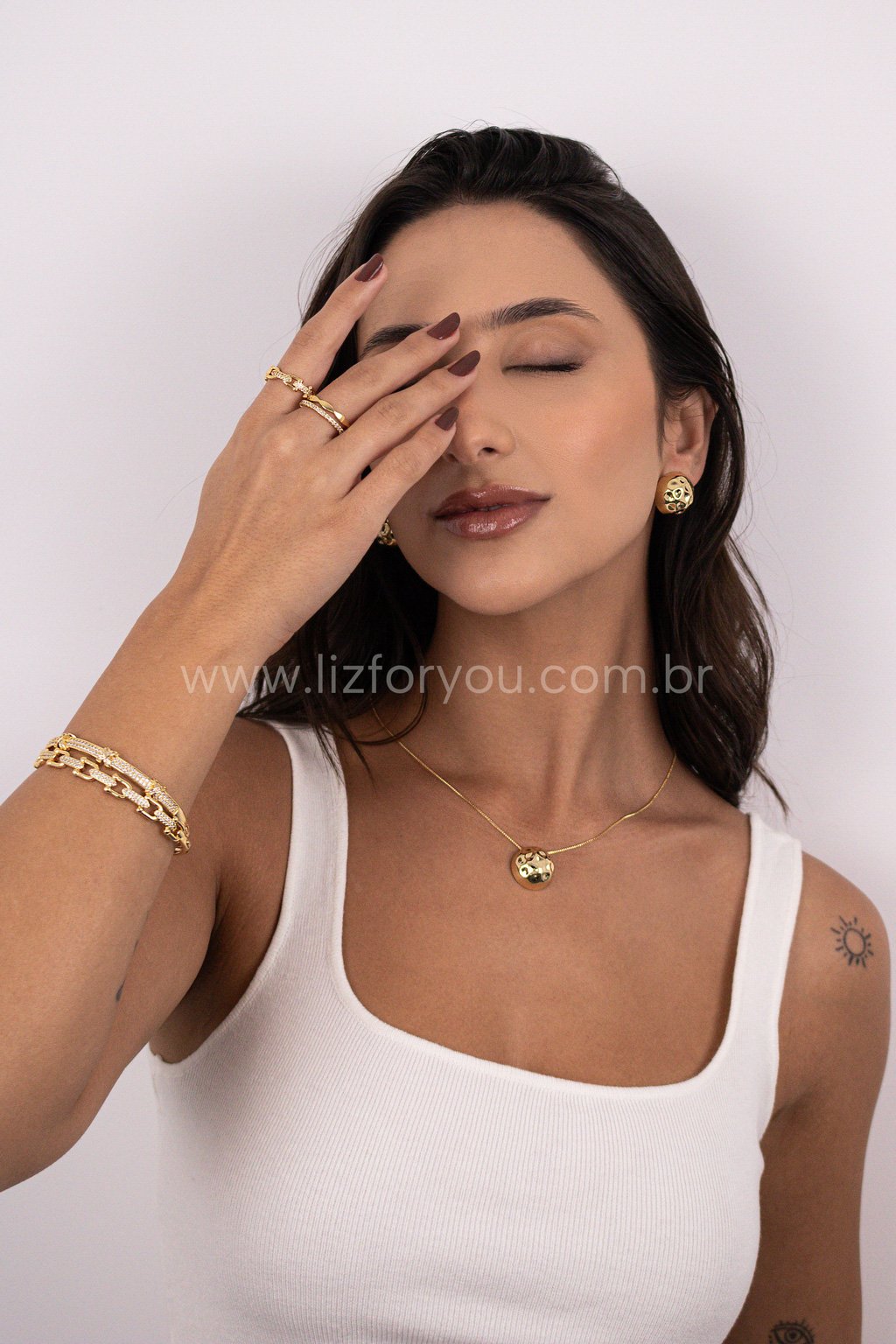 Colar Botão Matelado 