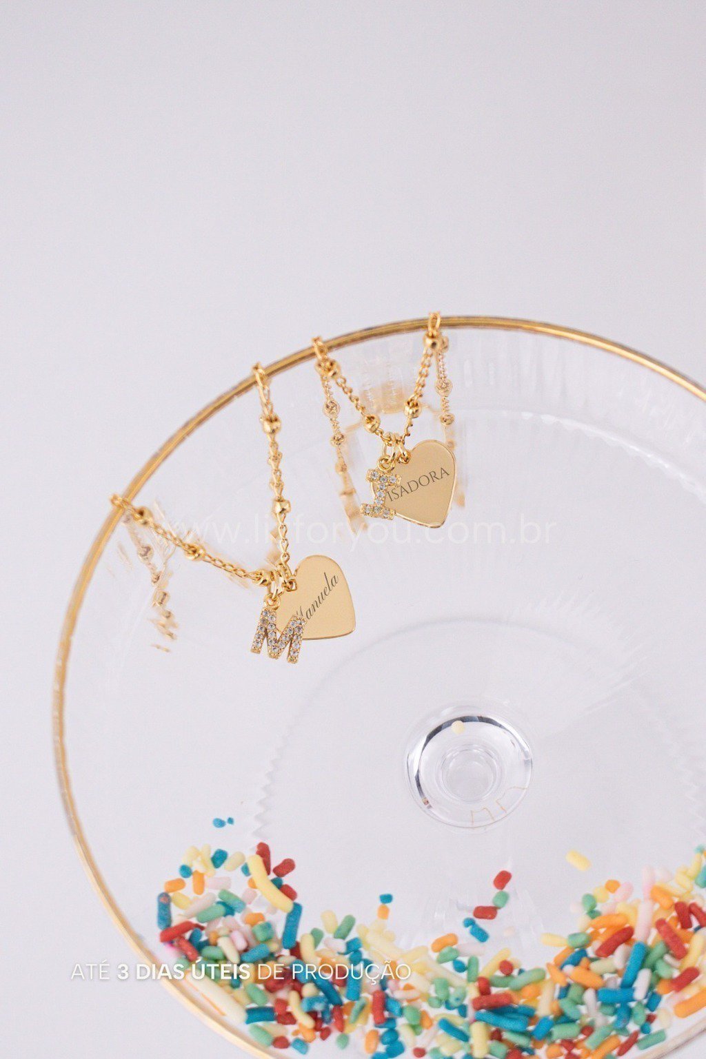 Colar Coração Personalizável Infantil