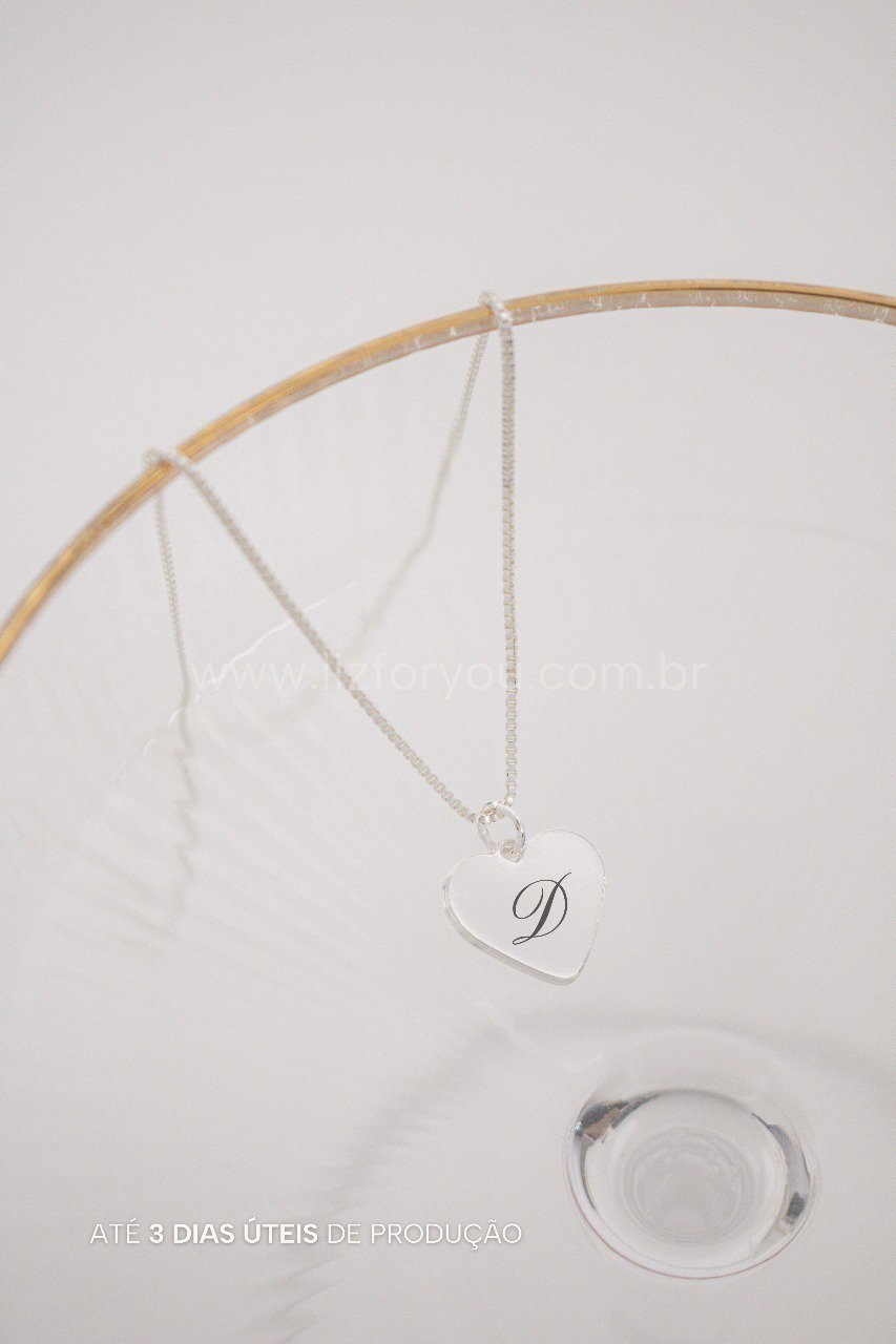 Colar Coração Personalizável Inicial