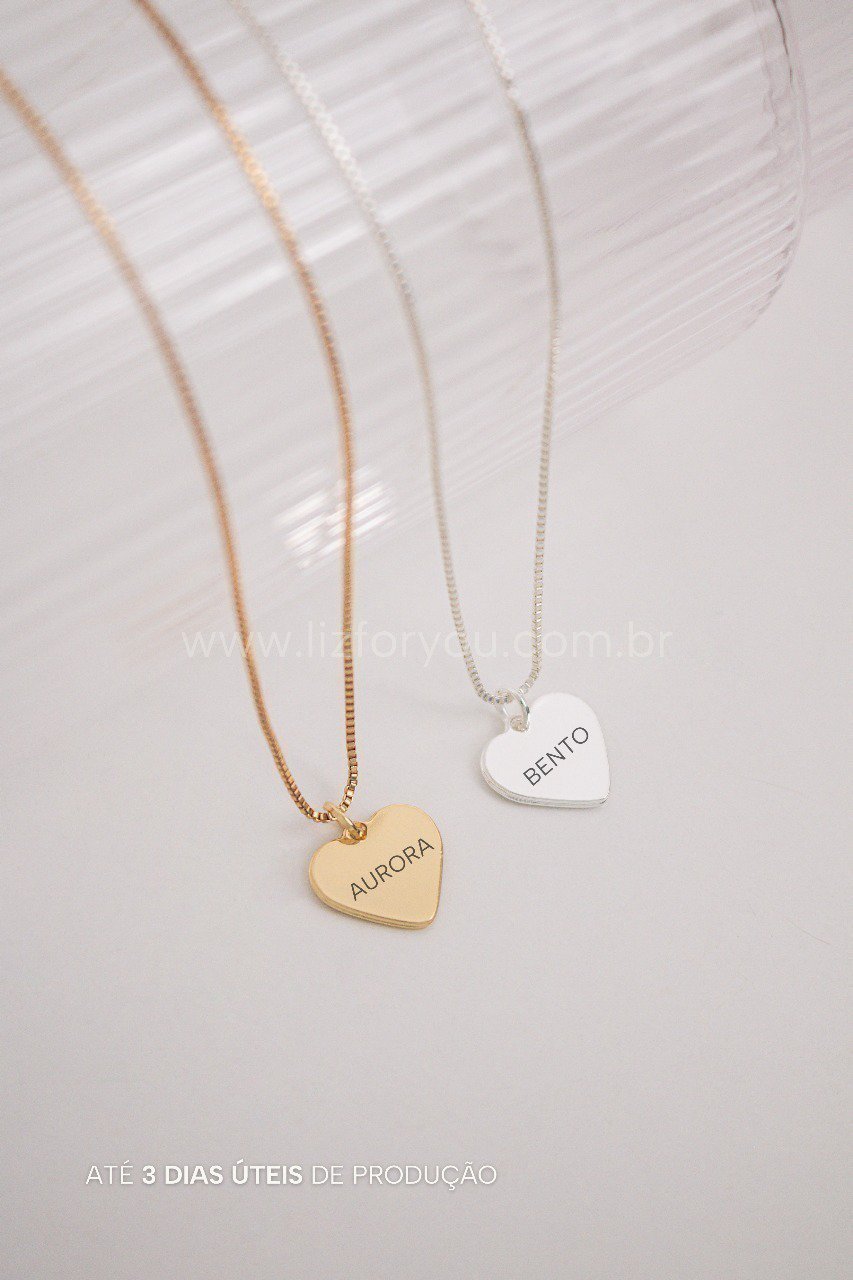 Colar Coração Personalizável Nome