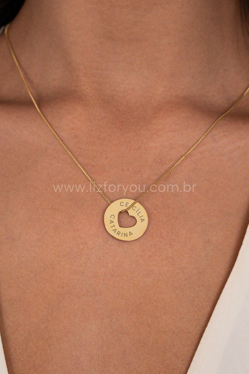 Colar Coração Vazado Personalizável