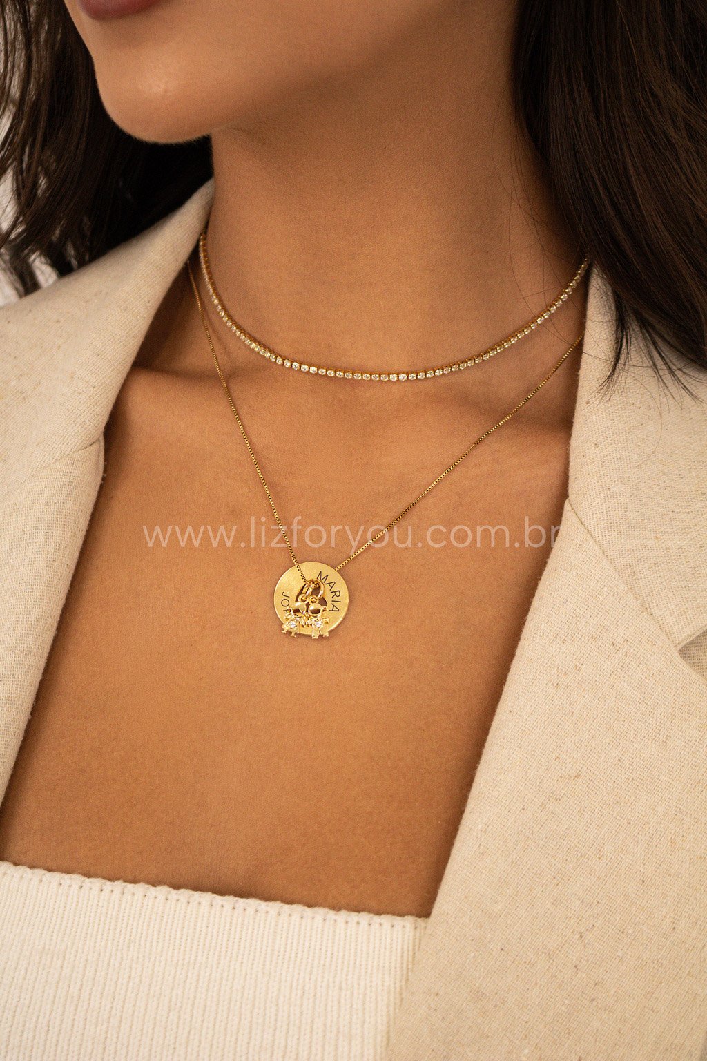 Colar Coração Vazado Personalizável