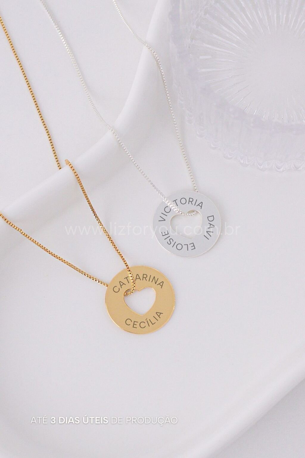Colar Coração Vazado Personalizável