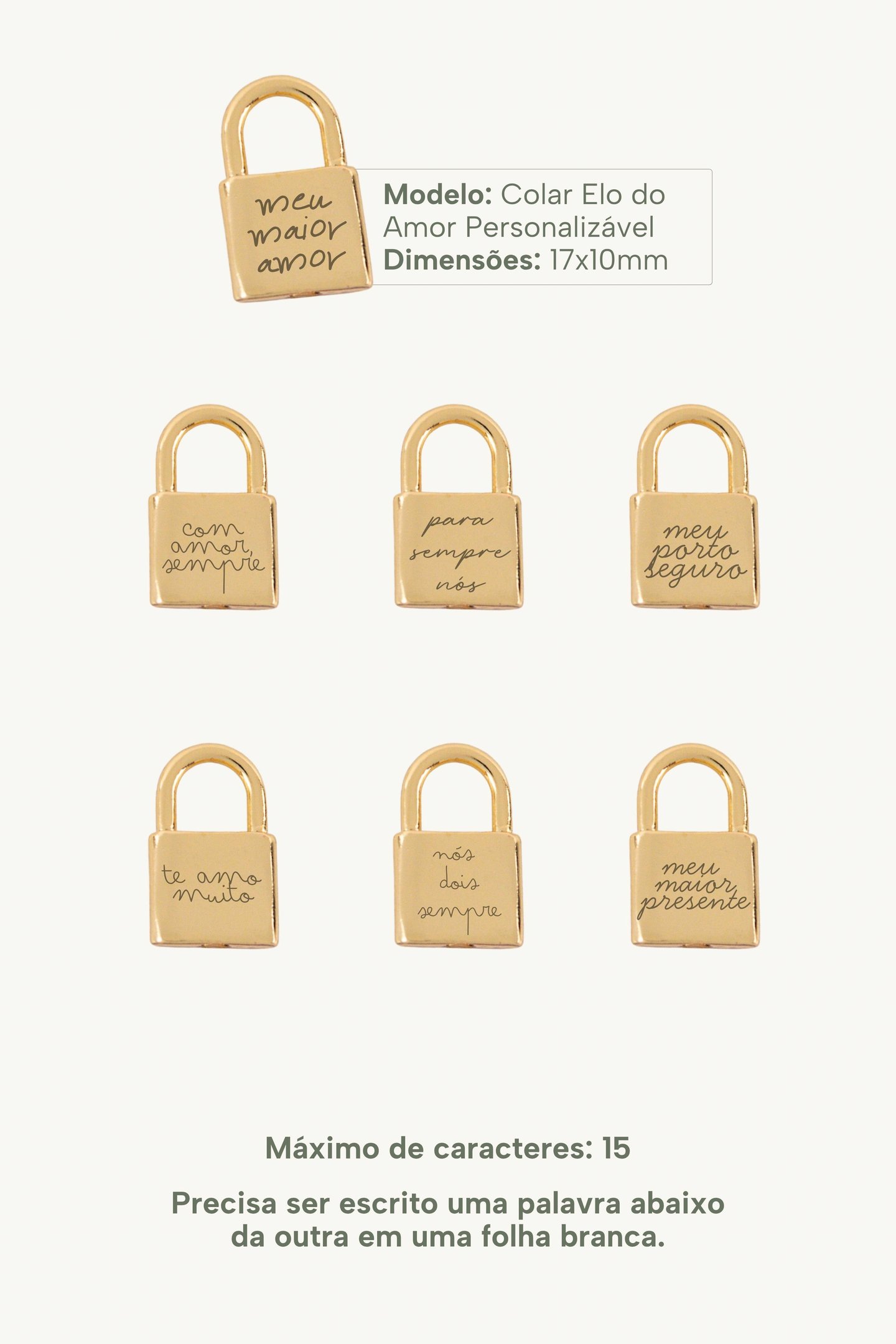 Colar Elo do Amor Personalizável