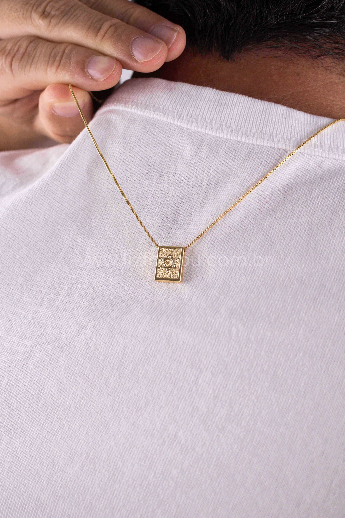 Colar Escapulário Estrela de Davi Masculino