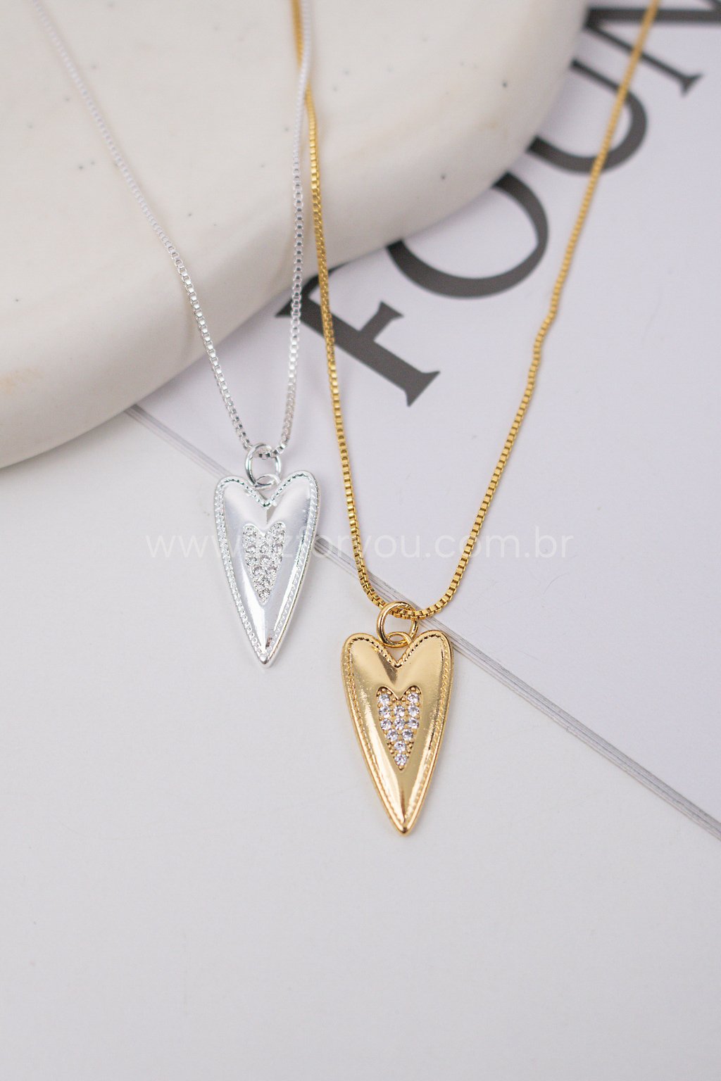 Colar Longuinho Flat Heart