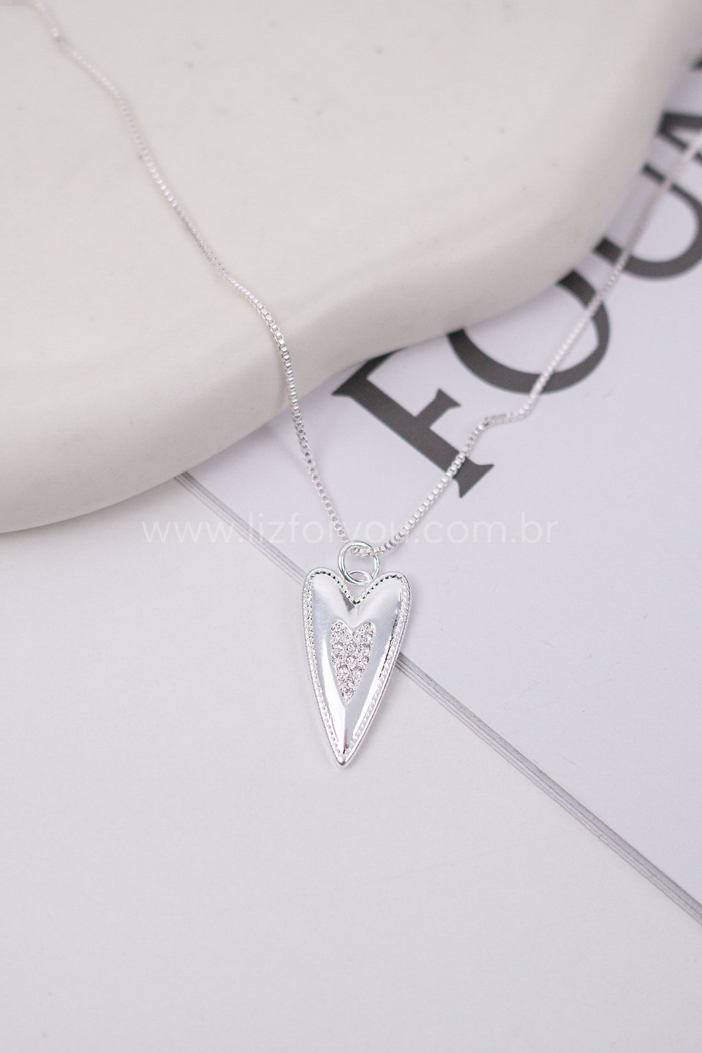 Colar Longuinho Flat Heart