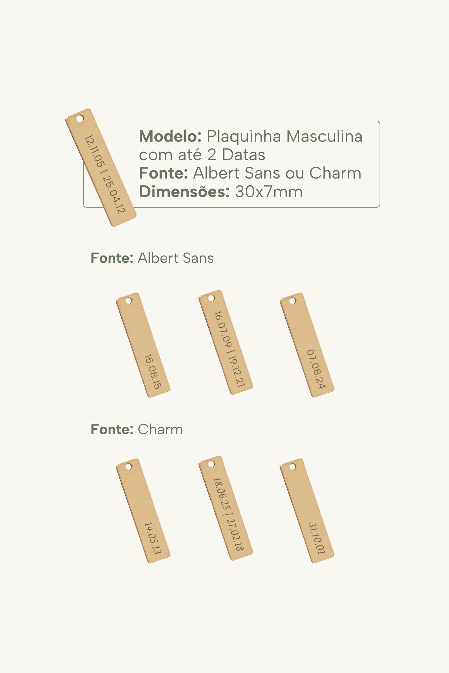 Colar Masculino Data Personalizável