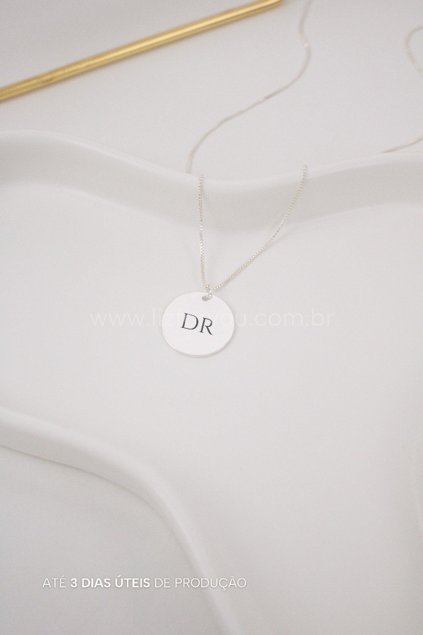 Colar Medalha Personalizável Iniciais