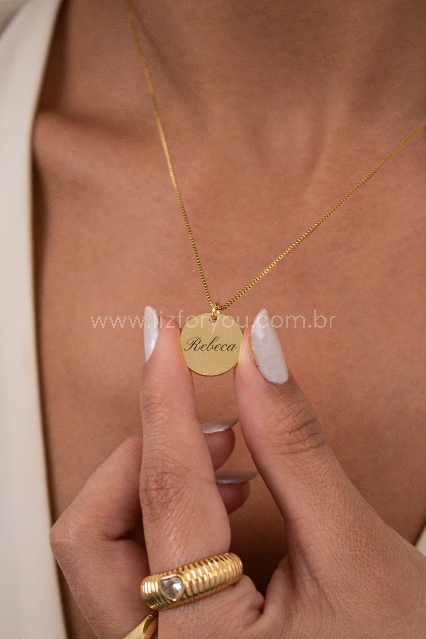 Colar Medalha Personalizável Manuscrito