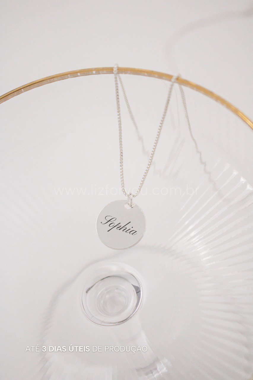 Colar Medalha Personalizável Manuscrito