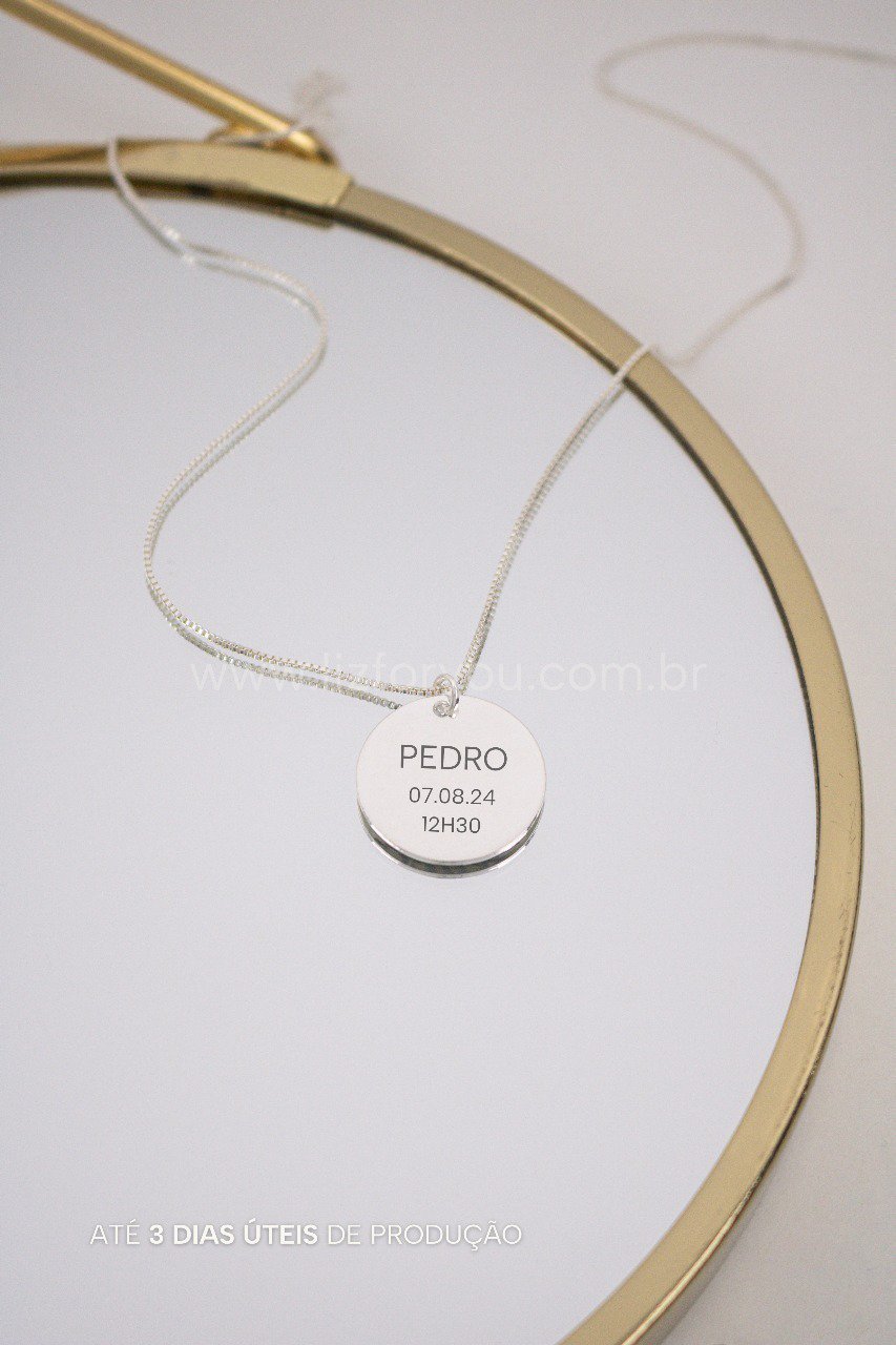 Colar Medalha Personalizável Nascimento