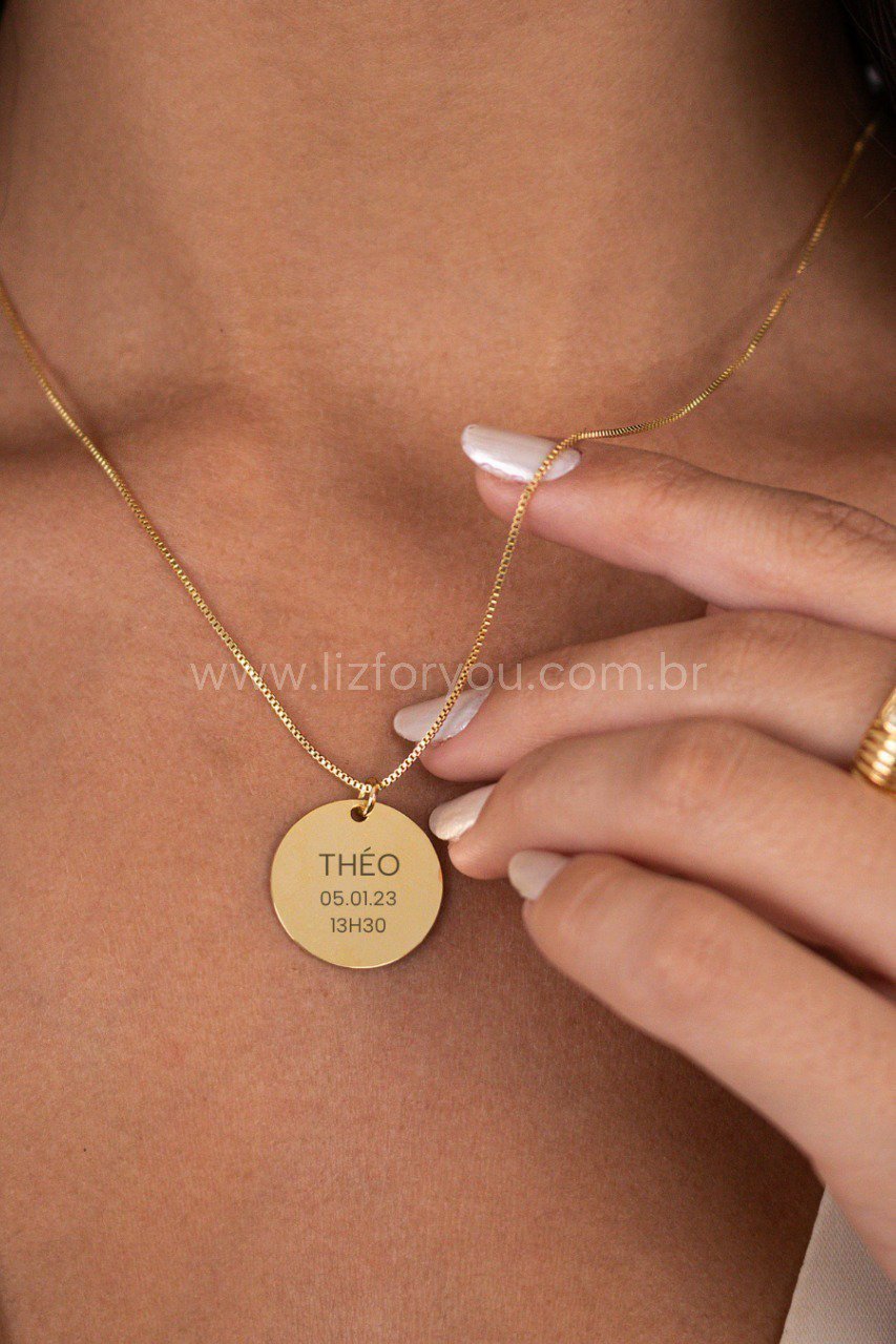 Colar Medalha Personalizável Nascimento