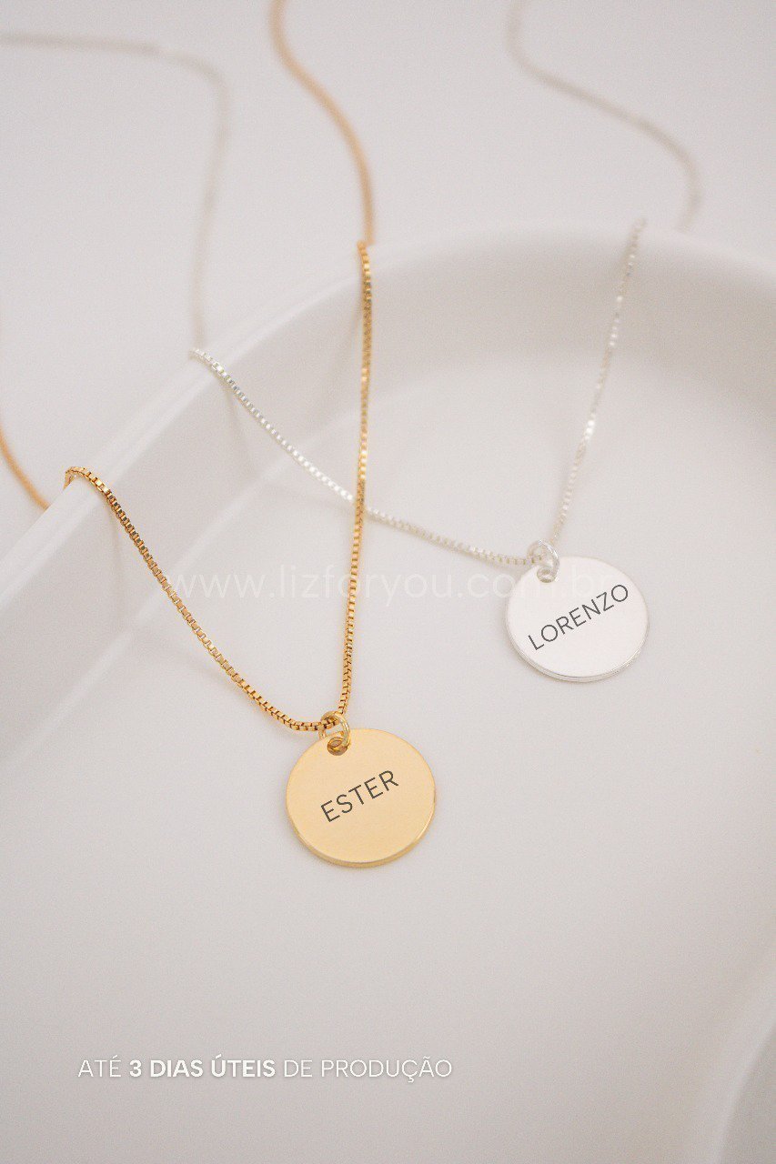 Colar Medalha Nome Personalizável