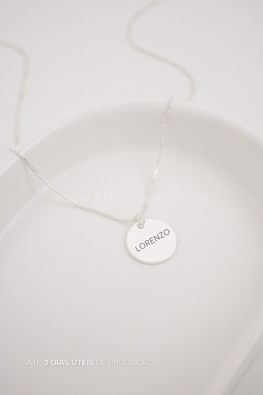 Colar Medalha Nome Personalizável
